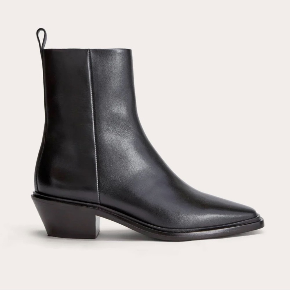 NEW Everlane Black Leather Havana Ankle Boot in Size 9.5